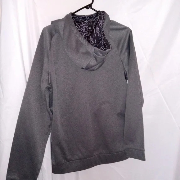 Nike Men M Hoodie Sweatshirt Gray Dri-Fit Pullover Big Center Swoosh Mock Neck - Picture 2 of 11